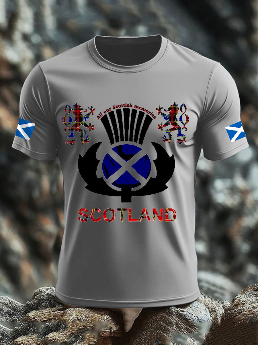 Men's UK Scotland imitation cotton short-sleeved T-shirt