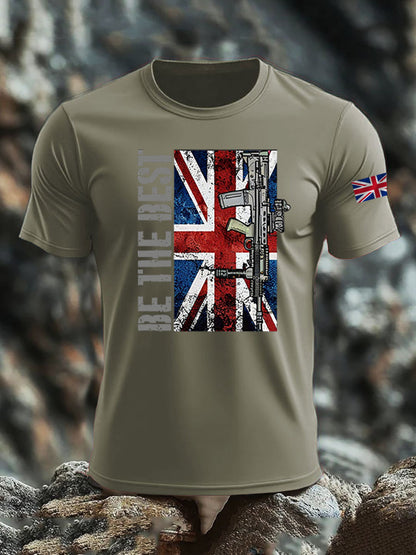 Men's British Veteran imitation cotton short-sleeved T-shirt