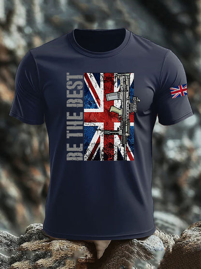 Men's British Veteran imitation cotton short-sleeved T-shirt