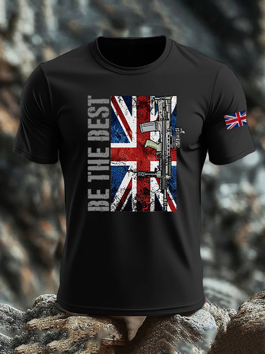 Men's British Veteran imitation cotton short-sleeved T-shirt