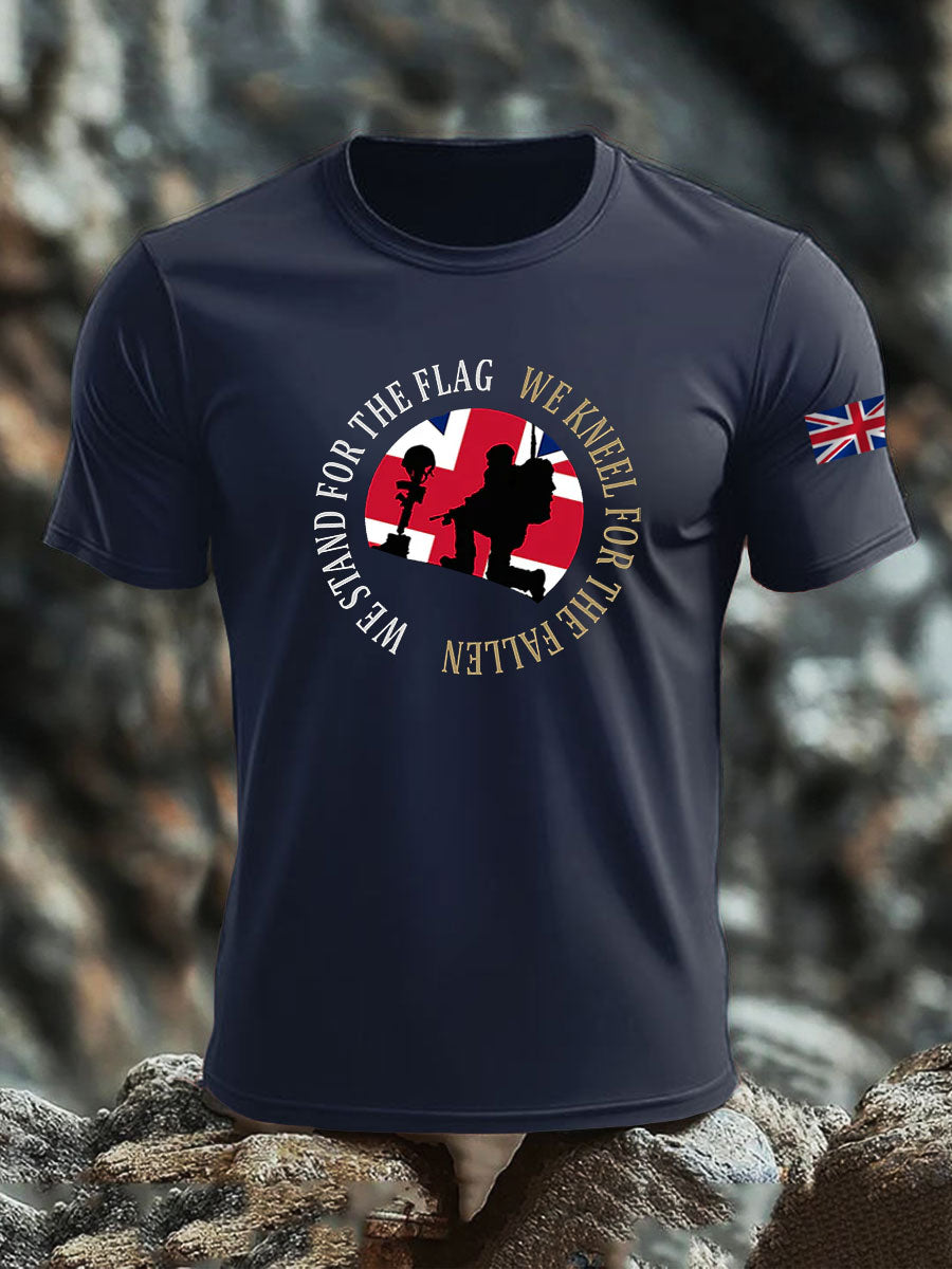 Men's British Veteran imitation cotton short-sleeved T-shirt