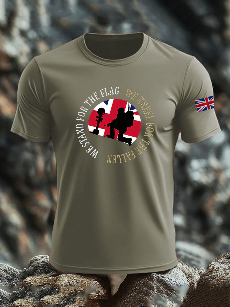 Men's British Veteran imitation cotton short-sleeved T-shirt