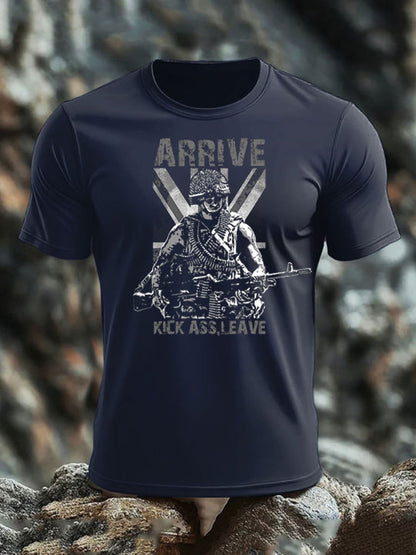 Men's British Veteran imitation cotton short-sleeved T-shirt