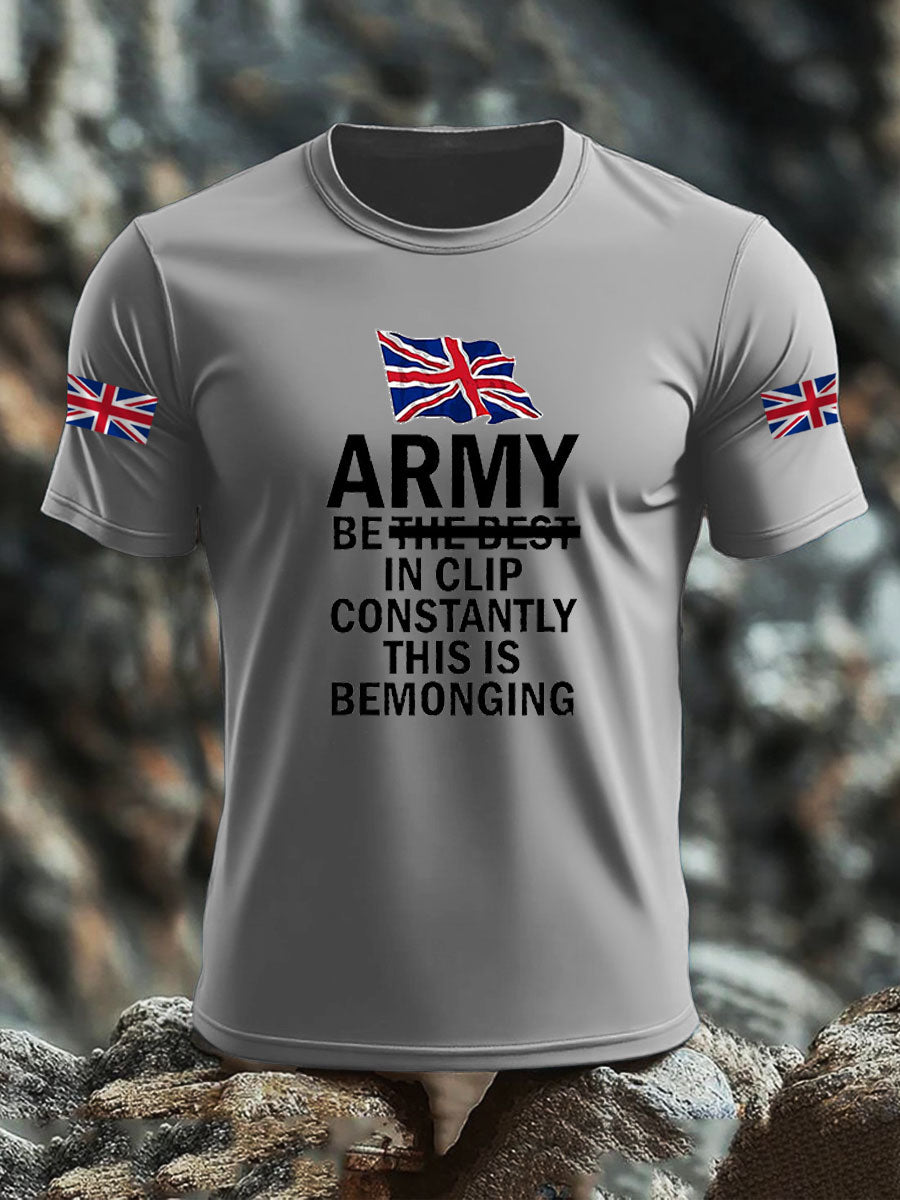 Men's British Veteran imitation cotton short-sleeved T-shirt
