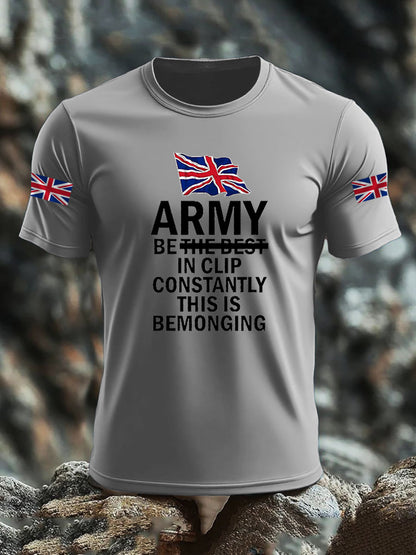 Men's British Veteran imitation cotton short-sleeved T-shirt