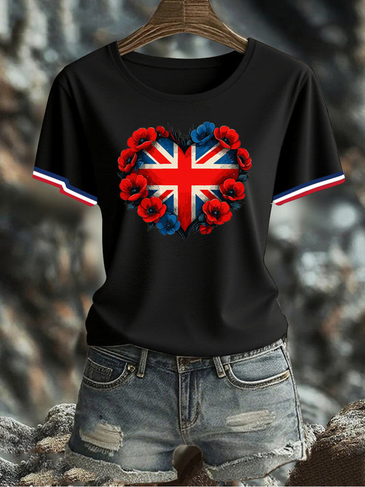 Women's UK Flag Printed T-shirt