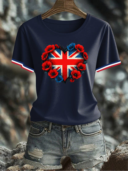Women's UK Flag Printed T-shirt