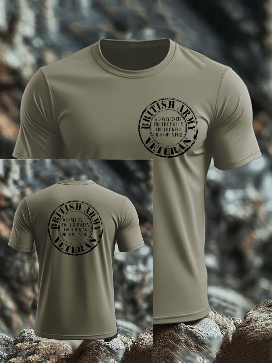 Men's British Veteran imitation cotton short-sleeved T-shirt