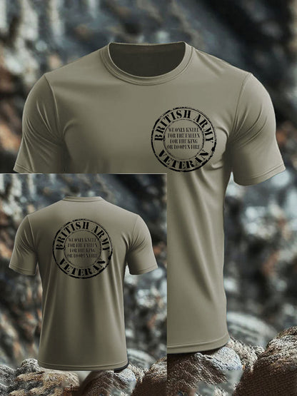 Men's British Veteran imitation cotton short-sleeved T-shirt