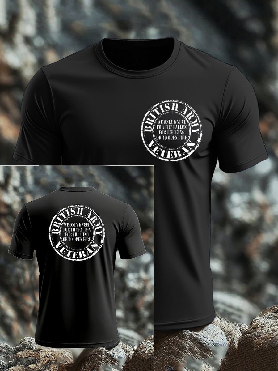 Men's British Veteran imitation cotton short-sleeved T-shirt