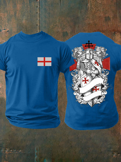 Men's United Kingdom England imitation cotton short-sleeved T-shirt