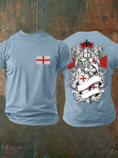 Men's United Kingdom England imitation cotton short-sleeved T-shirt