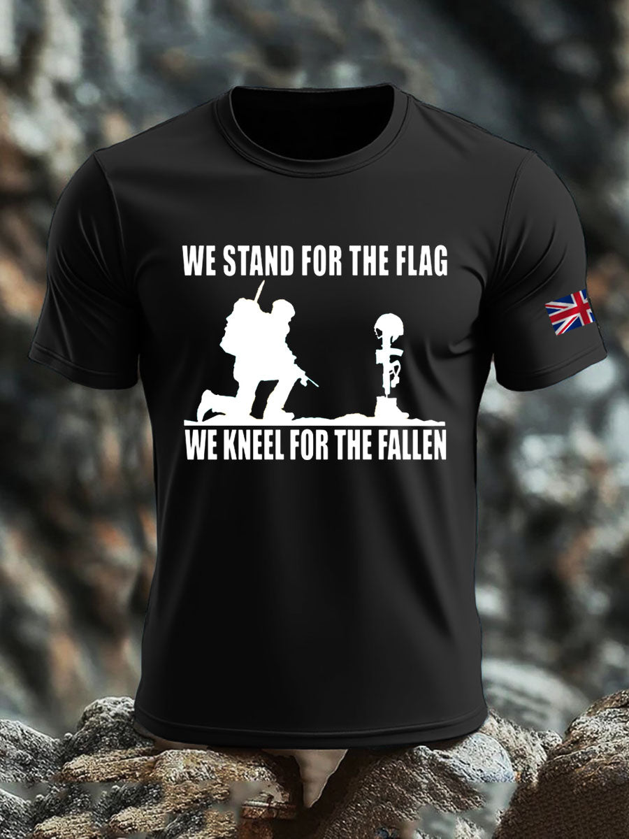 Men's British Veteran imitation cotton short-sleeved T-shirt