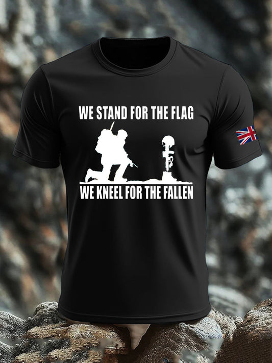 Men's British Veteran imitation cotton short-sleeved T-shirt