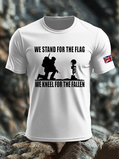 Men's British Veteran imitation cotton short-sleeved T-shirt