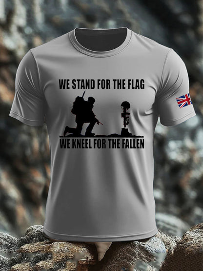Men's British Veteran imitation cotton short-sleeved T-shirt