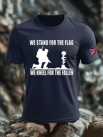 Men's British Veteran imitation cotton short-sleeved T-shirt