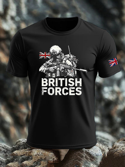 Men's British Veteran imitation cotton short-sleeved T-shirt