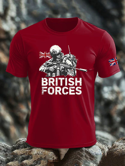 Men's British Veteran imitation cotton short-sleeved T-shirt