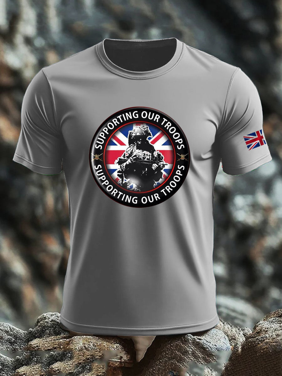 Men's British Veteran imitation cotton short-sleeved T-shirt
