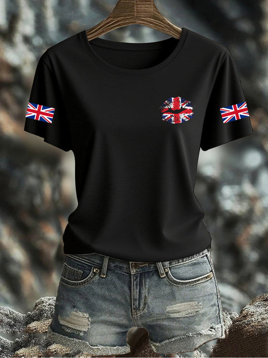 Women's UK Flag Printed T-shirt