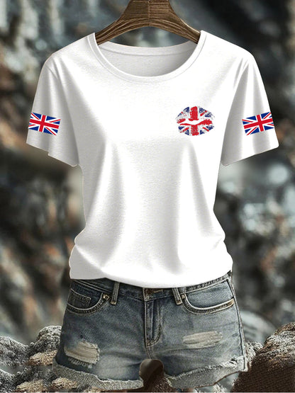 Women's UK Flag Printed T-shirt