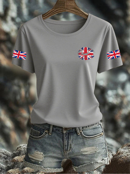 Women's UK Flag Printed T-shirt