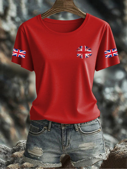 Women's UK Flag Printed T-shirt