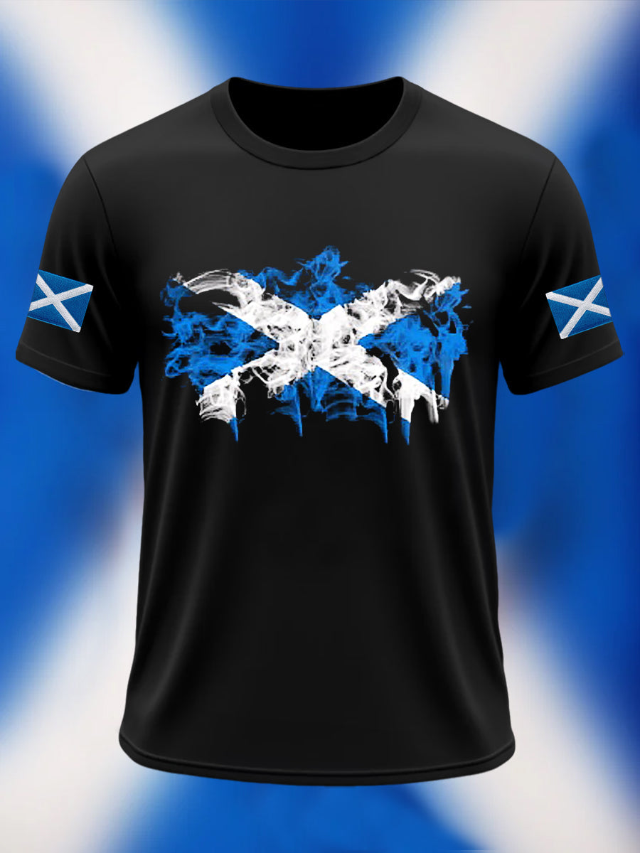 Men's Scotland Flag Proud The Brave Printed Casual Short Sleeve T-shirt
