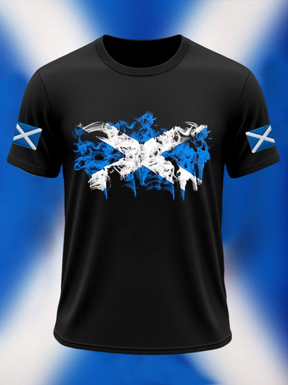 Men's Scotland Flag Proud The Brave Printed Casual Short Sleeve T-shirt