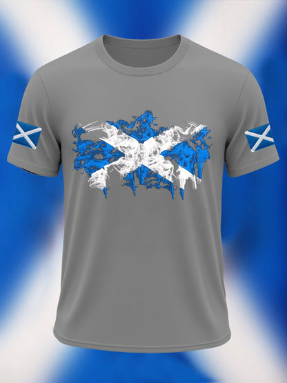 Men's Scotland Flag Proud The Brave Printed Casual Short Sleeve T-shirt
