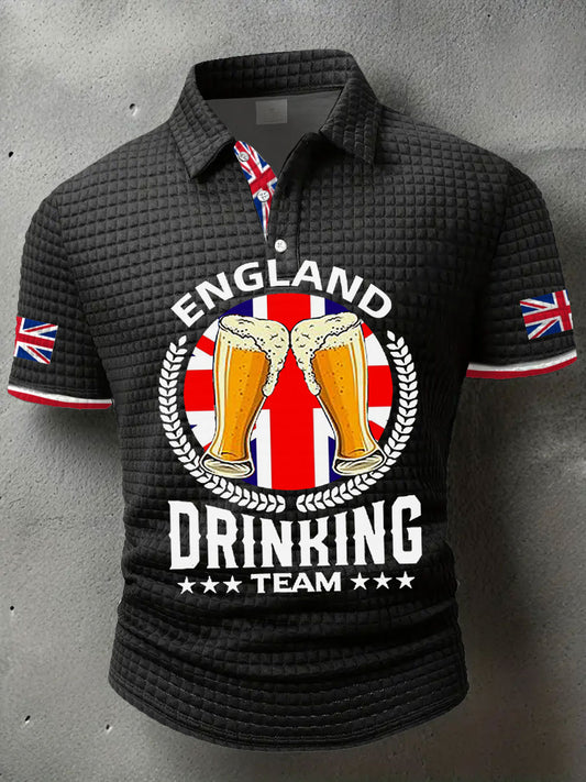 Men's England Drinking Team Printed Casual Tops