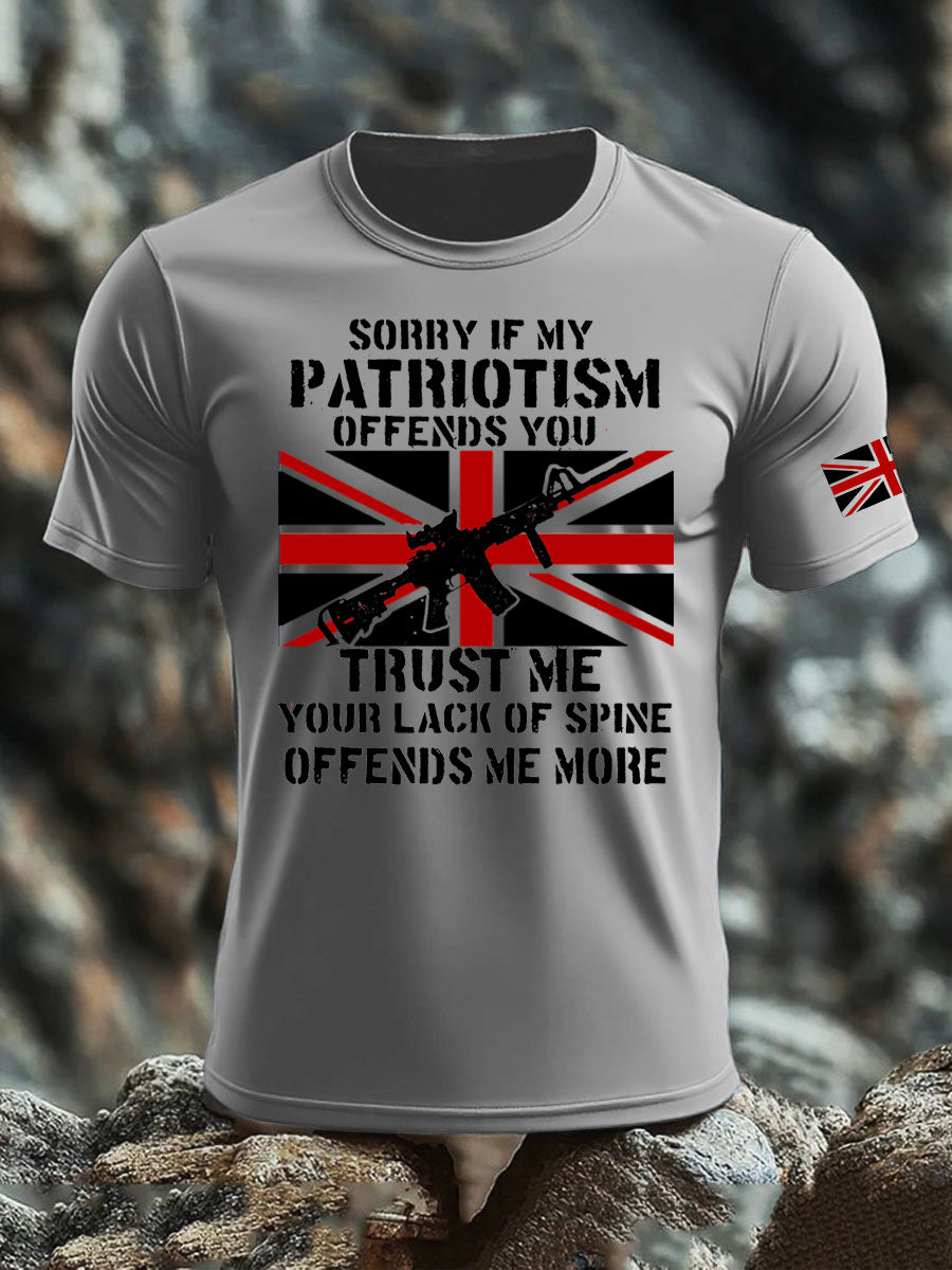 Men's British Veteran imitation cotton short-sleeved T-shirt