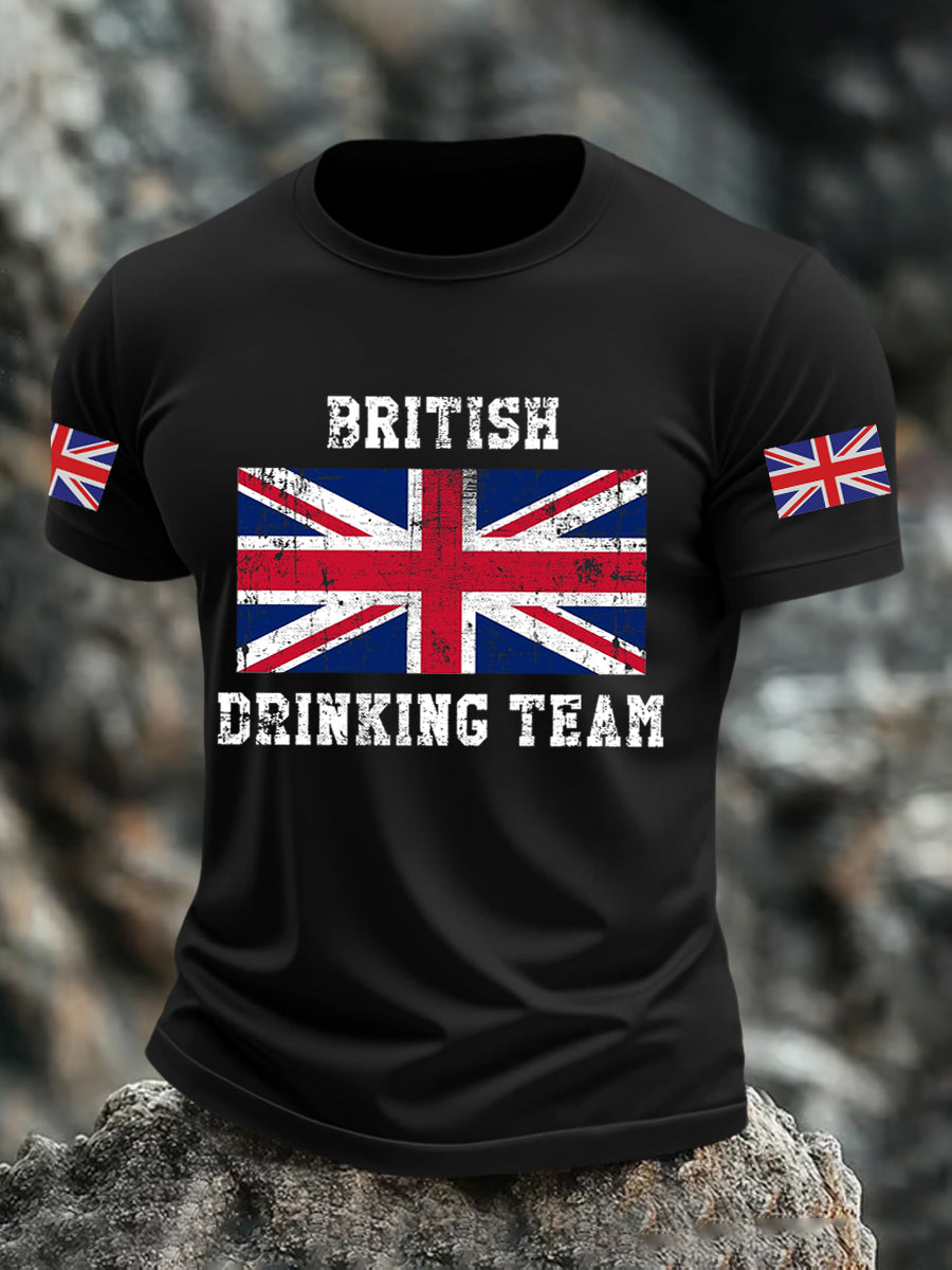 Men's British Drinking Team Casual Printed T-shirt