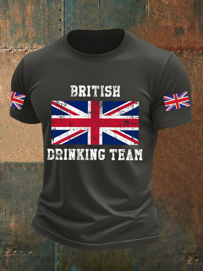 Men's British Drinking Team Casual Printed T-shirt