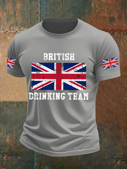 Men's British Drinking Team Casual Printed T-shirt