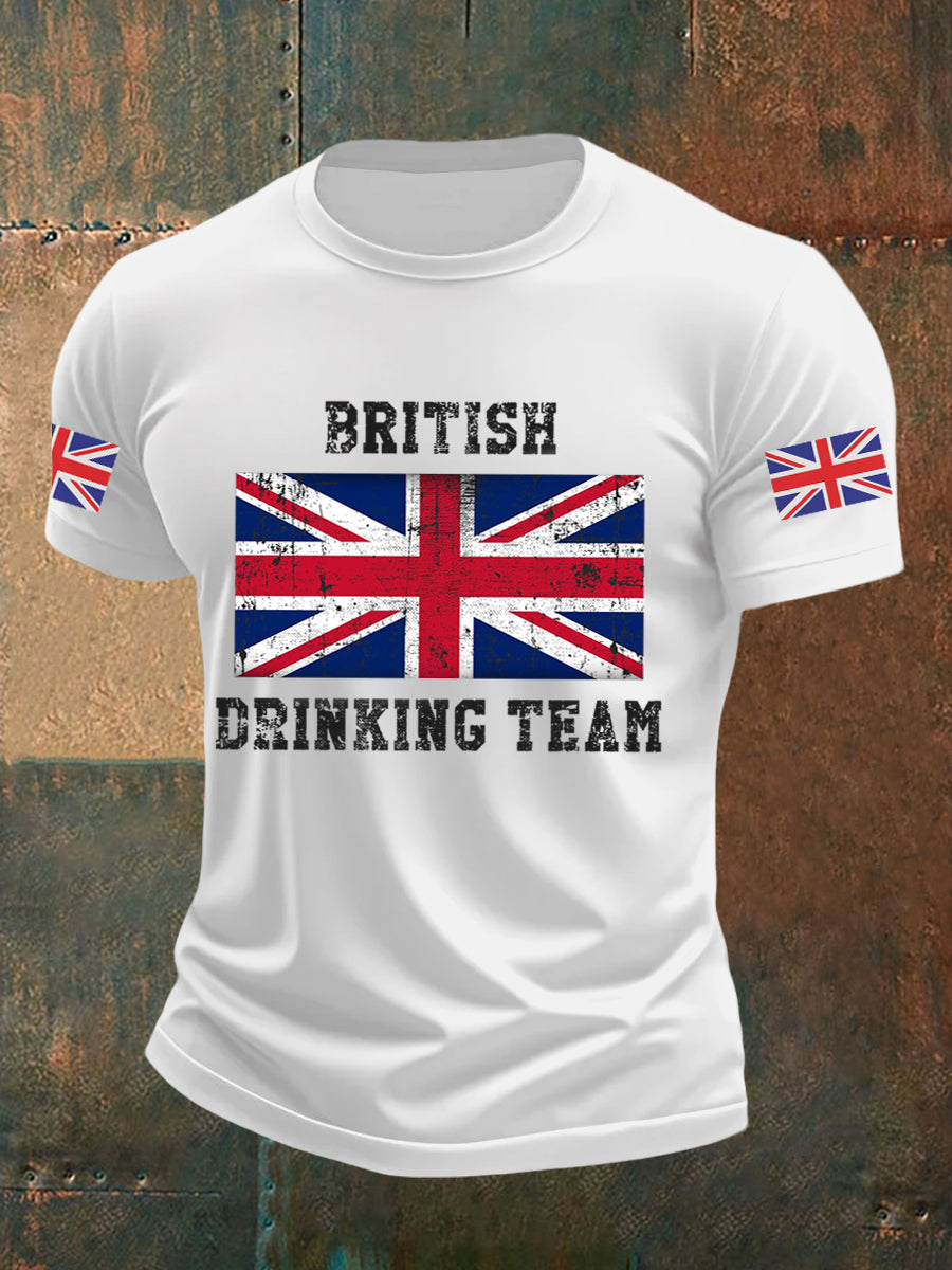Men's British Drinking Team Casual Printed T-shirt