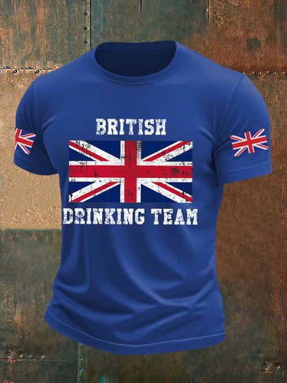 Men's British Drinking Team Casual Printed T-shirt