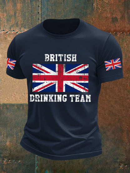 Men's British Drinking Team Casual Printed T-shirt