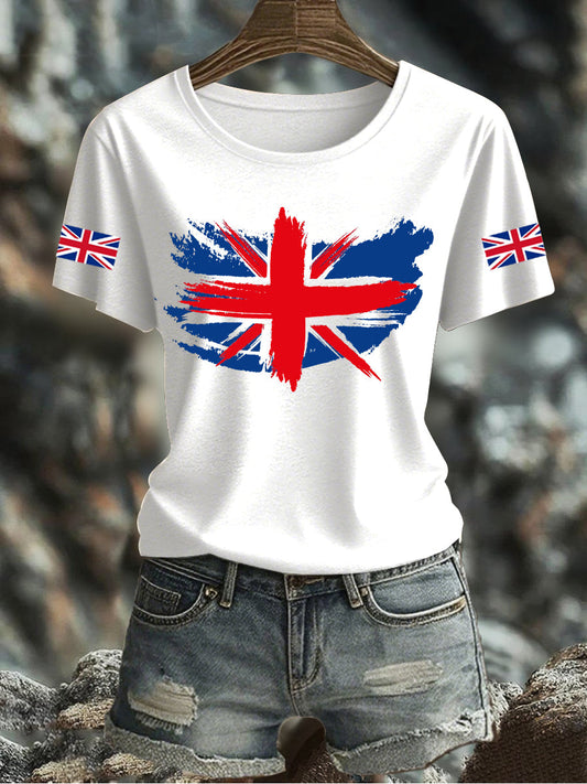Women's UK Flag Printed T-shirt