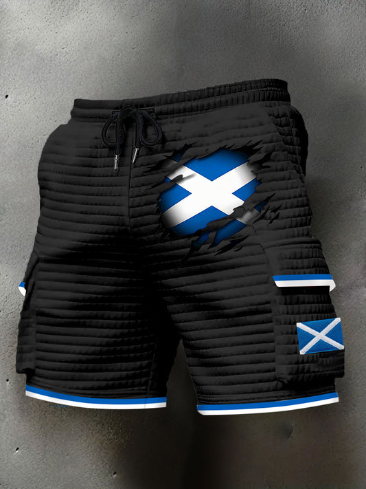 Men's Scotland Flag Proud The Brave Printed Shorts