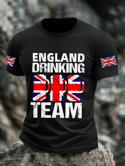 Men's England Drinking Team Casual Printed T-shirt