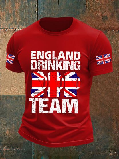 Men's England Drinking Team Casual Printed T-shirt