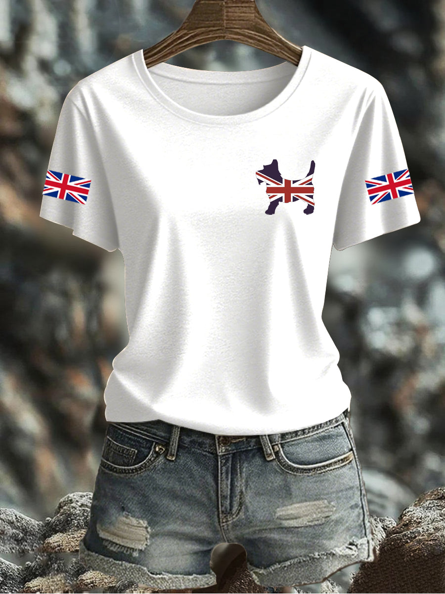 Women's UK Flag Printed T-shirt