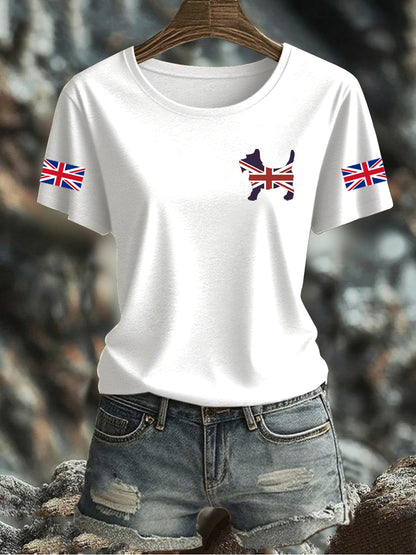 Women's UK Flag Printed T-shirt
