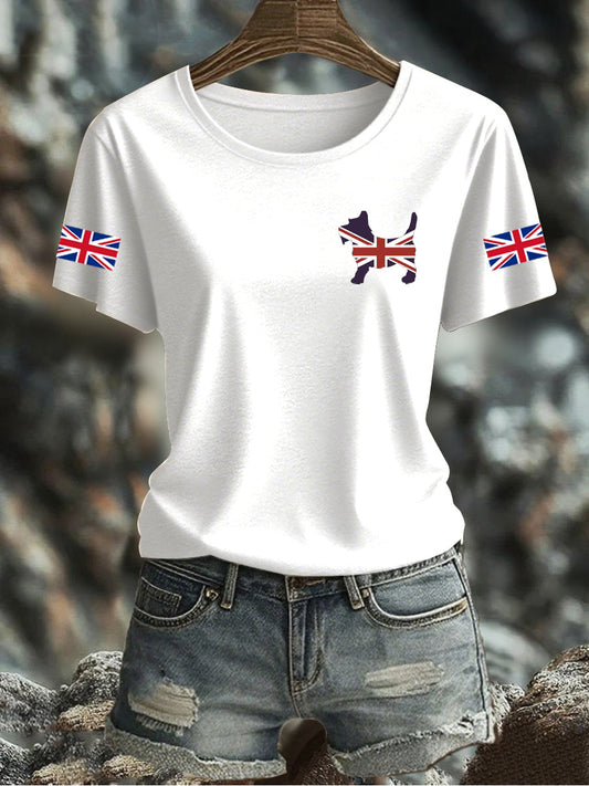 Women's UK Flag Printed T-shirt