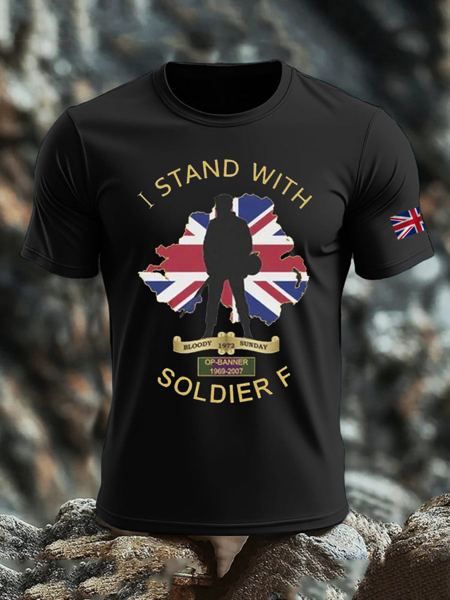 Men's British Veteran imitation cotton short-sleeved T-shirt