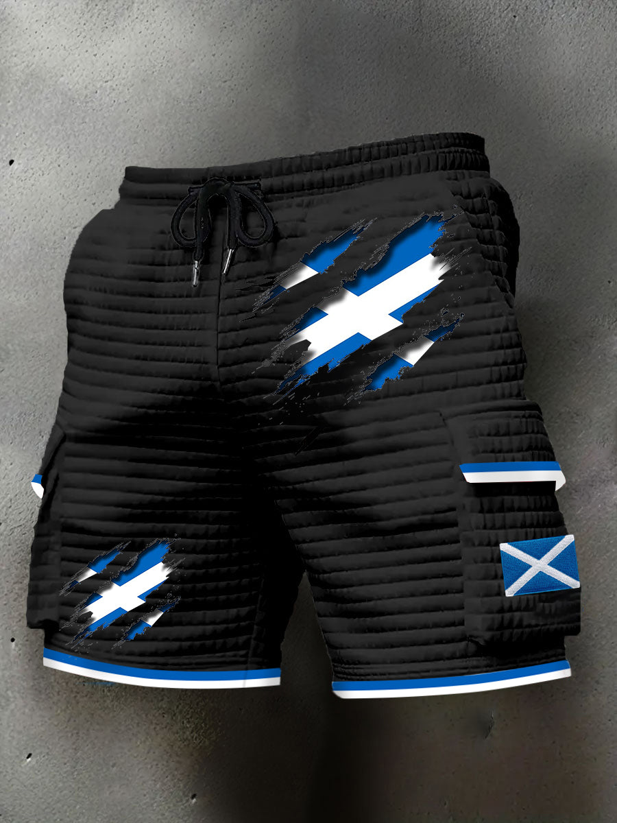 Men's Scotland Flag Proud The Brave Printed Shorts