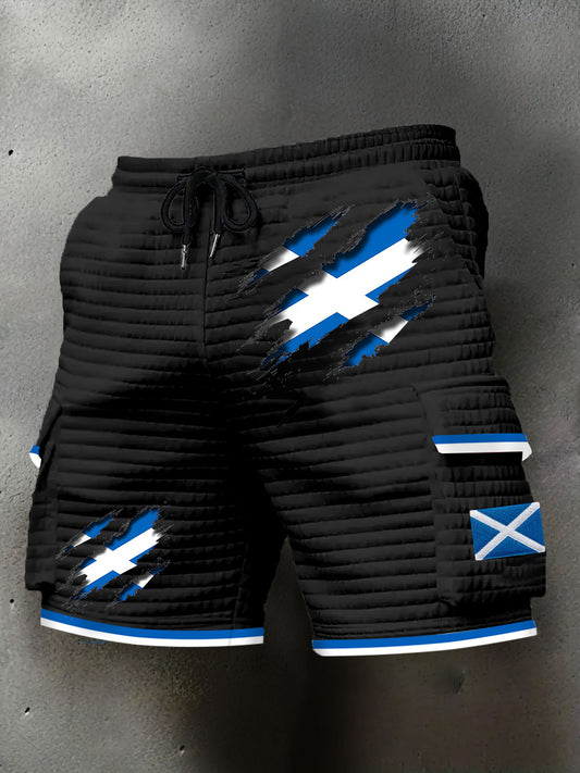 Men's Scotland Flag Proud The Brave Printed Shorts