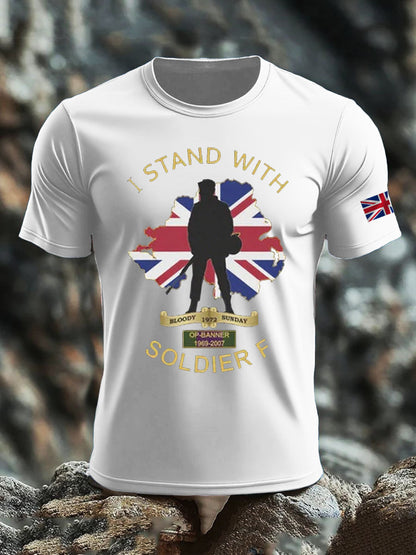 Men's British Veteran imitation cotton short-sleeved T-shirt